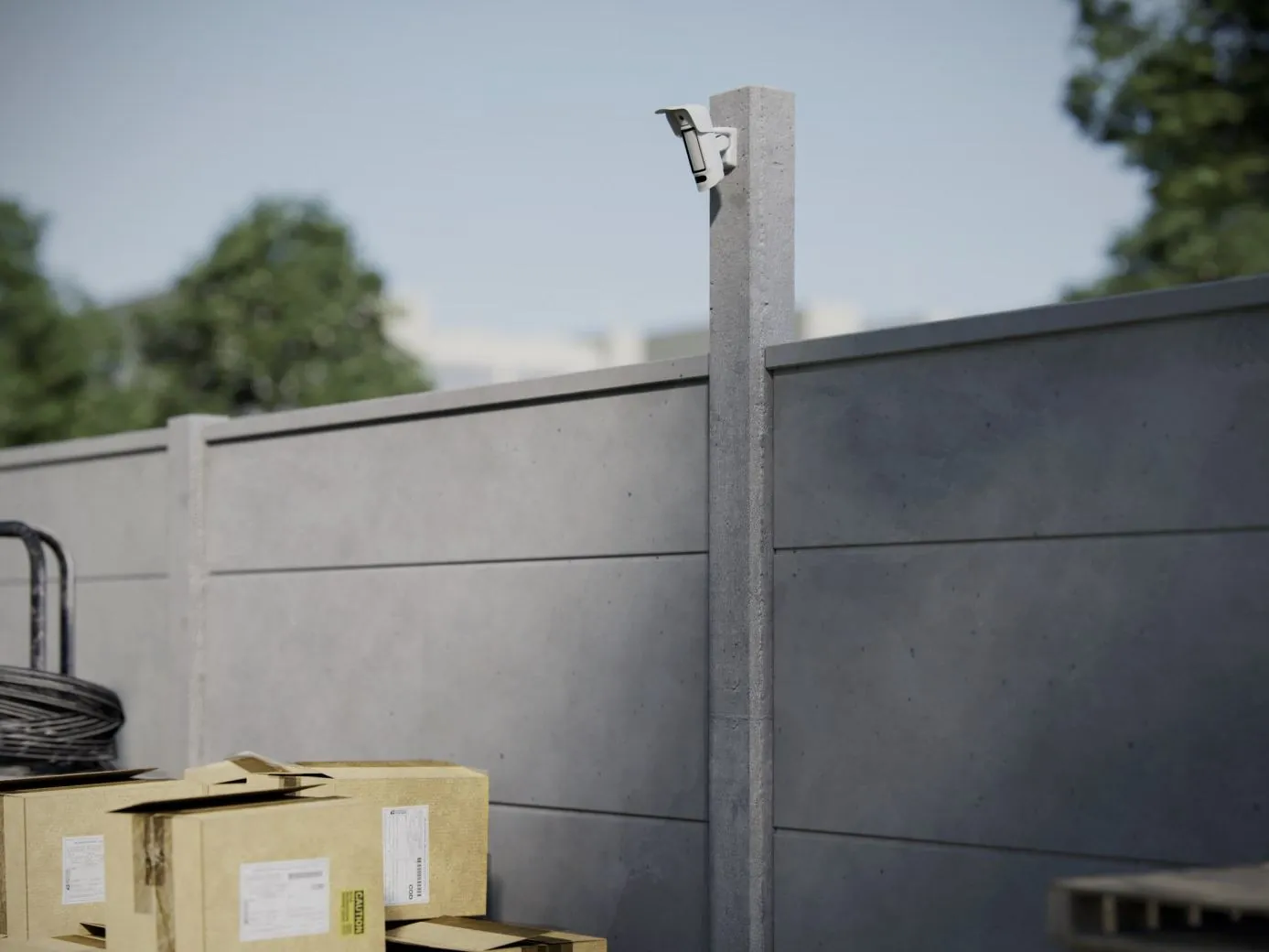 Ajax MotionCam Outdoor HighMount (PhOD) Jeweller σε εργοτάξιο
